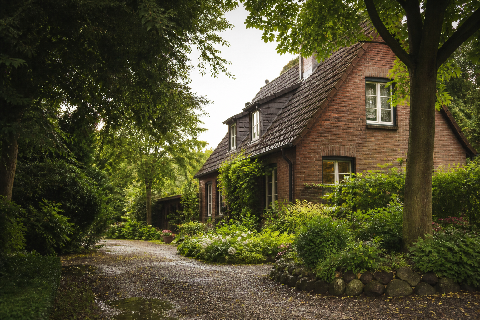 Helles Wohnhaus mit grünem Garten als Beispiel für Wohneigentum in Dinslaken